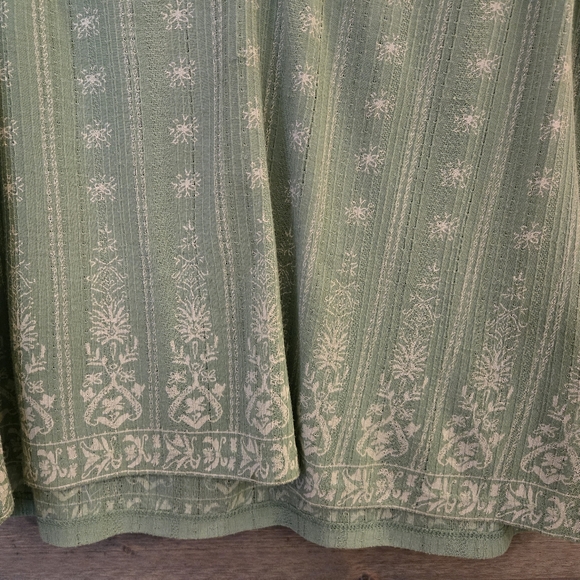 LUCKY BRAND Green & White Floral Printed Sleeveless Top - Size Medium - Picture 5 of 9